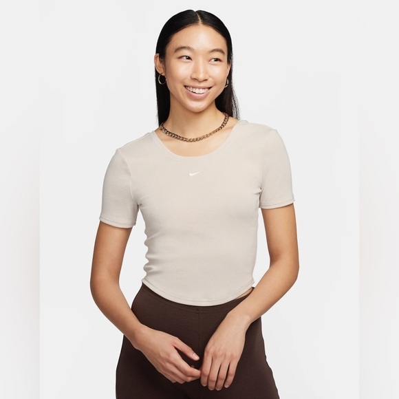 Nike Tops - NWT - Nike Sportswear Chill Knit Rib Top in Natural - Size L